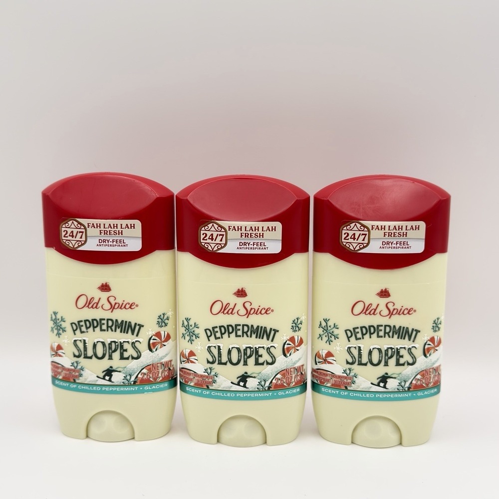 Old Spice Antiperspirant Deodorant Peppermint Slopes 3x 2.6 Oz Limited Edition